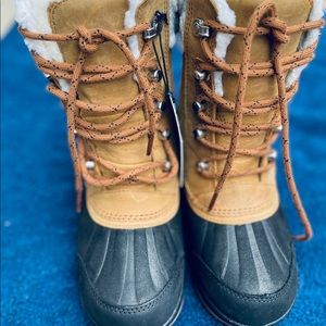 Sorel Women's Whistler Mid Boots, Camel Brown/Black, 5 Medium US (Like New)